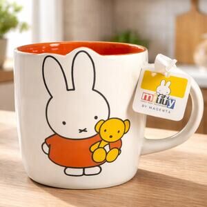 NWT Miffy Magenta Ceramic Mug Teddy Bear Dick Bruna Coffee Cup